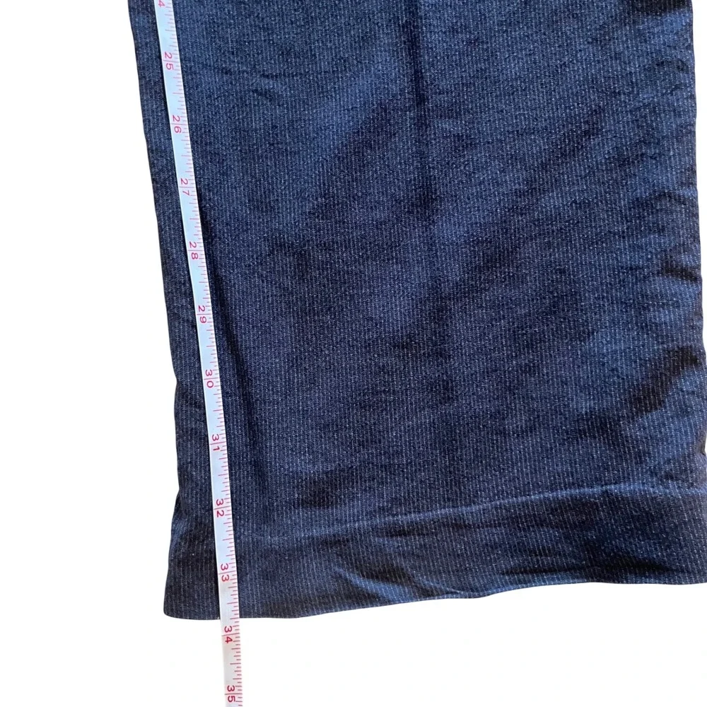 Banana Republic Mens Navy Blue Pinstripe Cotton Linen Pants 32x34 Straight Leg